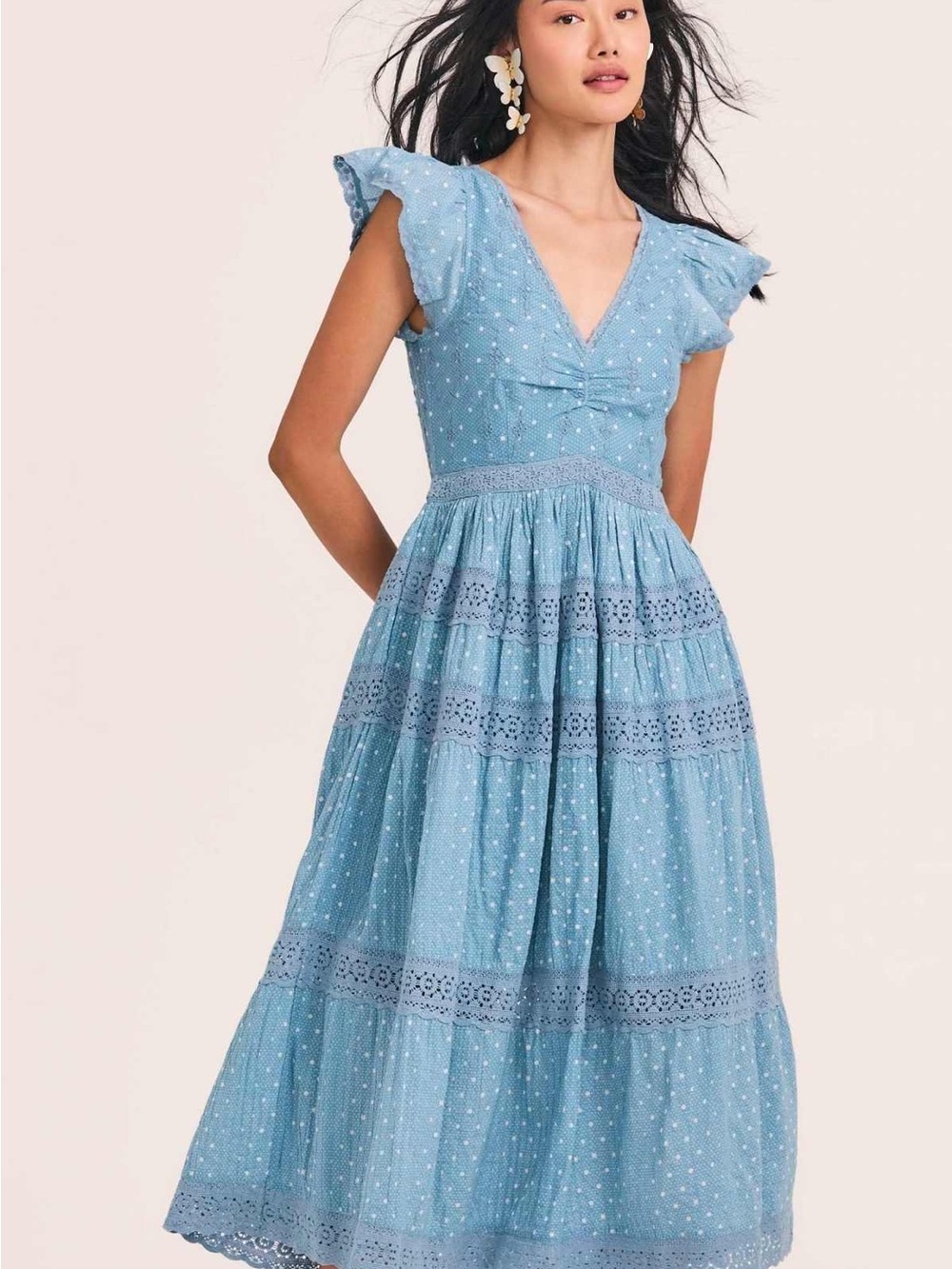 Love Shack Fancy Abena Midi Dress